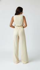The Haneen Linen - Blend Asymmetric Top & Trouser Set - TAL by The Abaya Lab