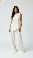The Haneen Linen - Blend Asymmetric Top & Trouser Set - TAL by The Abaya Lab
