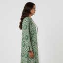 The Haneen Sage Green Geometric Abaya - TAL by The Abaya Lab