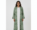 The Haneen Sage Green Geometric Abaya - TAL by The Abaya Lab