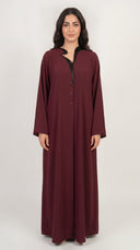 The Hasna Scalloped Collar Front-Close Abaya - TAL by The Abaya Lab