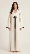 The Hawraa Pleated Collar Detail Abaya with Cord Tie Accent - TAL by The Abaya Lab