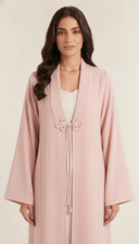 The Hawraa Pleated Collar Detail Abaya with Cord Tie Accent - TAL by The Abaya Lab