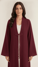 The Hawraa Pleated Collar Detail Abaya with Cord Tie Accent - TAL by The Abaya Lab