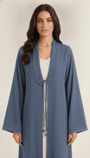 The Hawraa Pleated Collar Detail Abaya with Cord Tie Accent - TAL by The Abaya Lab