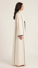 The Hawraa Pleated Collar Detail Abaya with Cord Tie Accent - TAL by The Abaya Lab
