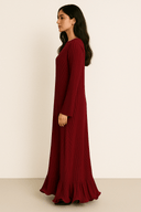 The Haya Pleated Hem Dress – Ruby Edition - The Abaya Lab
