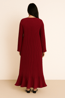 The Haya Pleated Hem Dress – Ruby Edition - The Abaya Lab