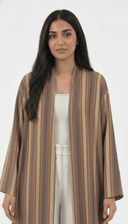The Haya Striped Open Abaya - TAL by The Abaya Lab