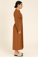 The Haya Twist - Front Dress – Earthy Brown - The Abaya Lab