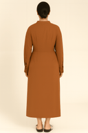 The Haya Twist - Front Dress – Earthy Brown - The Abaya Lab