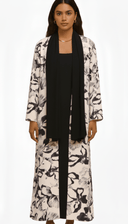 The Hessa Black & Ivory Floral Abaya - TAL by The Abaya Lab