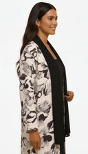 The Hessa Black & Ivory Floral Abaya - TAL by The Abaya Lab