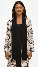 The Hessa Black & Ivory Floral Abaya - TAL by The Abaya Lab