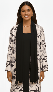 The Hessa Black & Ivory Floral Abaya - TAL by The Abaya Lab