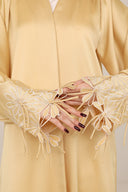 The Hessa Butter Yellow Flower Cuff Abaya - TAL by The Abaya Lab