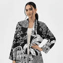 The Hessa B&W Architectural Abaya - TAL by The Abaya Lab