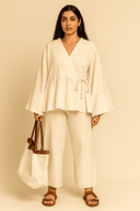 The Hessa White Peplum Set - TAL by The Abaya Lab