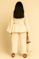 The Hessa White Peplum Set - TAL by The Abaya Lab