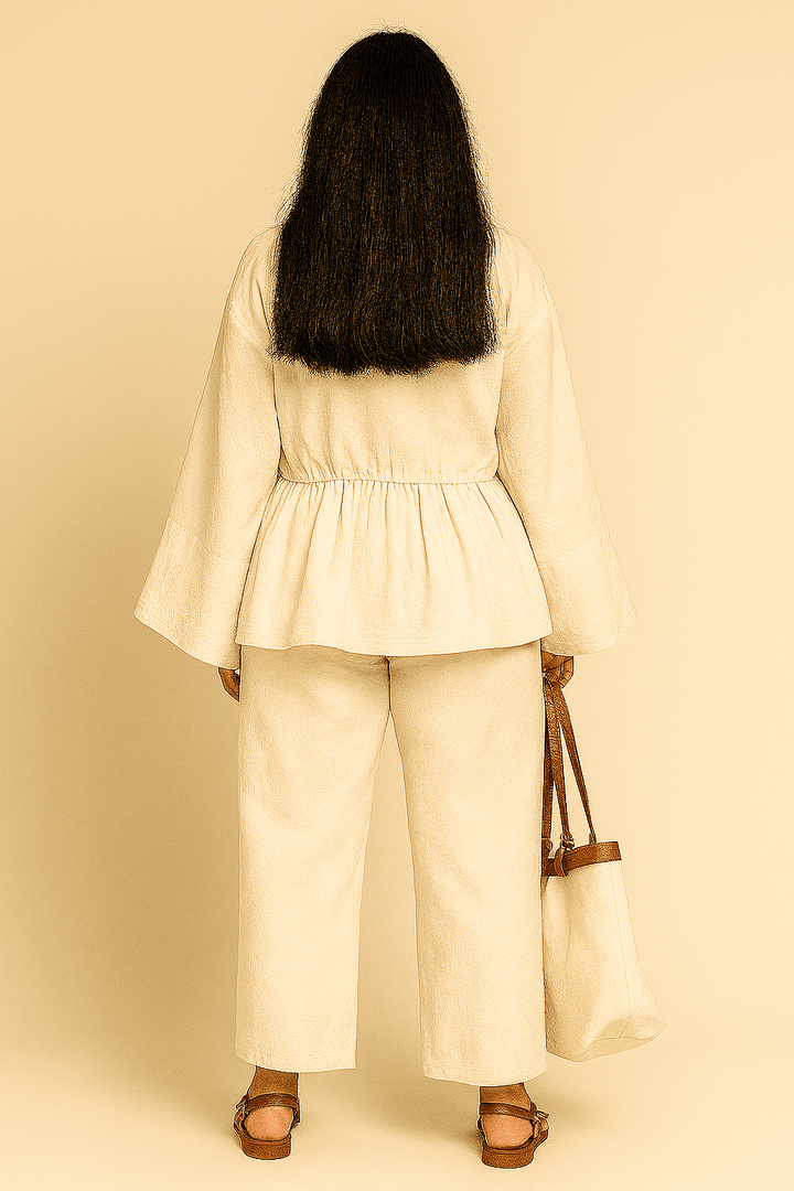 The Hessa White Peplum Set - TAL by The Abaya Lab