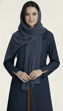 The Hiba Denim - Inspired Mandarin Collar Abaya - TAL by The Abaya Lab