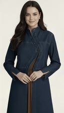 The Hiba Denim - Inspired Mandarin Collar Abaya - TAL by The Abaya Lab