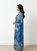 The Hind Blue Ocean Floral Print Abaya - TAL by The Abaya Lab