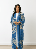 The Hind Blue Ocean Floral Print Abaya - TAL by The Abaya Lab