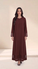 The Hind Nida Abaya with Sheer Panel Detailing - TAL by The Abaya Lab