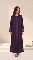 The Hind Nida Abaya with Sheer Panel Detailing - TAL by The Abaya Lab