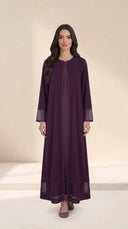 The Hind Nida Abaya with Sheer Panel Detailing - TAL by The Abaya Lab