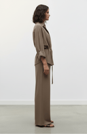 The Hind Taupe Crepe Drawstring Co - ord Set - TAL by The Abaya Lab