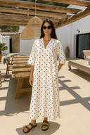 The Hind White Polka Dot Dress – Resort Edition - TAL by The Abaya Lab
