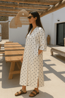 The Hind White Polka Dot Dress – Resort Edition - TAL by The Abaya Lab