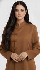 The Isra Linen Mandarin Side Button Abaya - TAL by The Abaya Lab