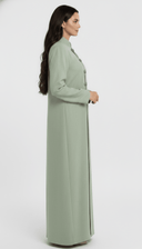The Isra Linen Mandarin Side Button Abaya - TAL by The Abaya Lab