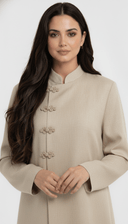 The Isra Linen Mandarin Side Button Abaya - TAL by The Abaya Lab