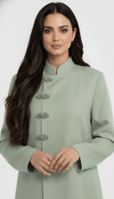 The Isra Linen Mandarin Side Button Abaya - TAL by The Abaya Lab