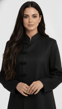 The Isra Linen Mandarin Side Button Abaya - TAL by The Abaya Lab