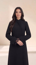 The Jabeen Tailored Abaya with Lace Cuff Detail - TAL by The Abaya Lab