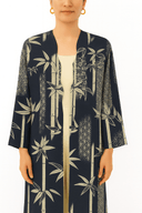 The Jawaher Navy Bamboo Print Abaya - TAL by The Abaya Lab