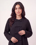 The Jawahir Knotted Button Detail Closed Abaya - TAL by The Abaya Lab