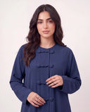 The Jawahir Knotted Button Detail Closed Abaya - TAL by The Abaya Lab