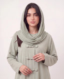 The Jawahir Knotted Button Detail Closed Abaya - TAL by The Abaya Lab