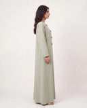 The Jawahir Knotted Button Detail Closed Abaya - TAL by The Abaya Lab
