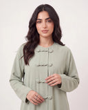 The Jawahir Knotted Button Detail Closed Abaya - TAL by The Abaya Lab