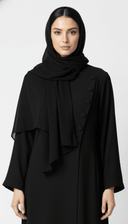 The Jumana Asymmetric Mandarin Collar Abaya - TAL by The Abaya Lab