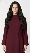 The Jumana Asymmetric Mandarin Collar Abaya - TAL by The Abaya Lab