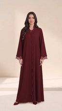 The Khadija Scallop-Trim Abaya with Layered Cuffs - TAL by The Abaya Lab