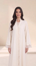 The Khadija Scallop-Trim Abaya with Layered Cuffs - TAL by The Abaya Lab
